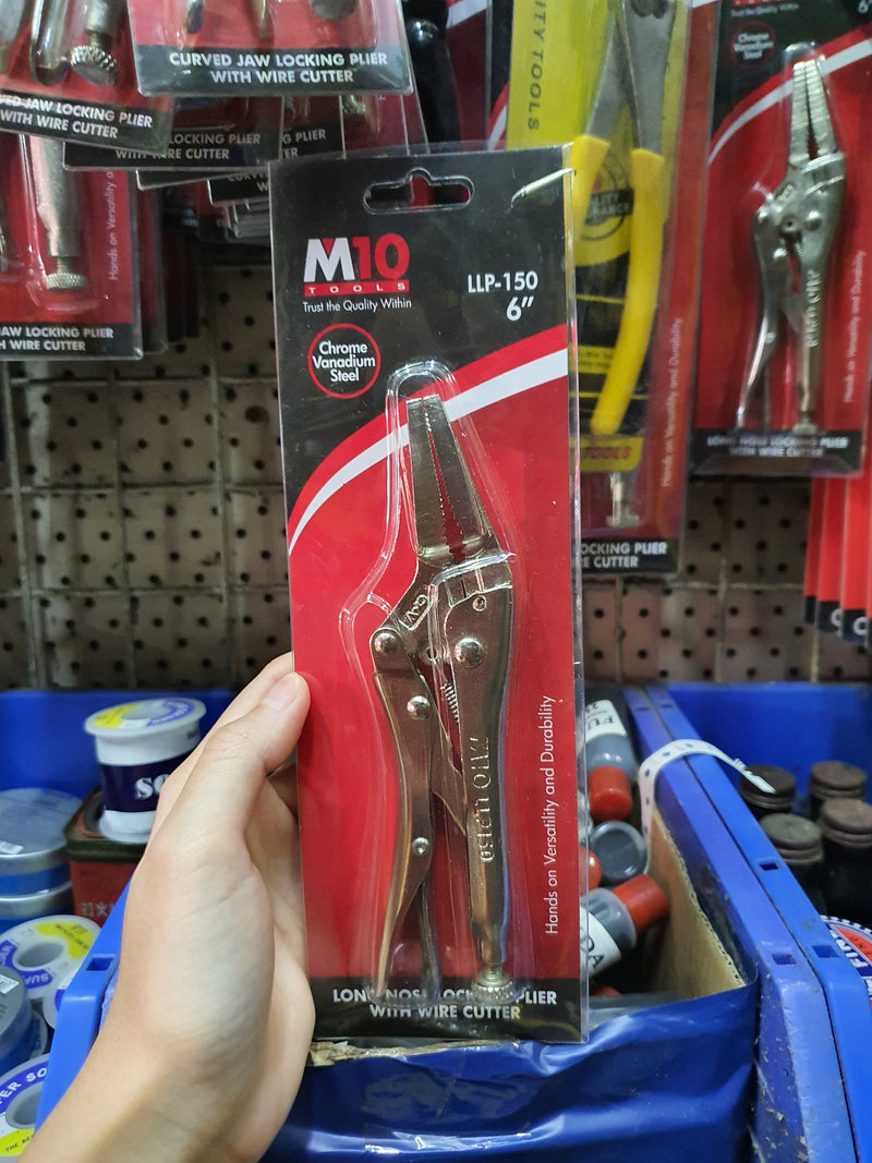 M10 Long Nose Locking Plier with Wire Cutter | Model : LLP-150 or LLP-225 Long Nose Pliers M10 
