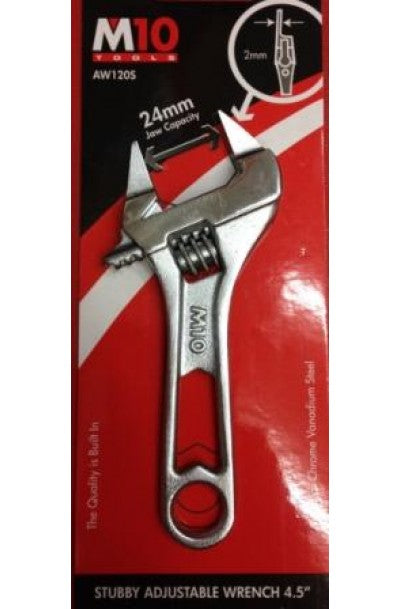 M10 Stubby Adjustable Wrench 4.5" (AW120S) | Model : 005-005-045 M10 
