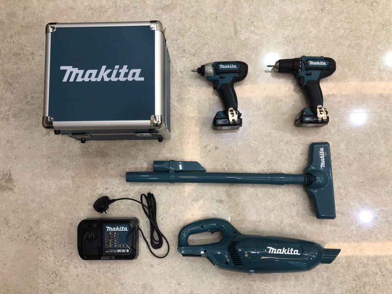 Makita 12V Combo Kit (Driver Drill + Impact Driver & Free Vacuum Cleaner) | Model : CLX224SAX1 Combo Kit MAKITA 