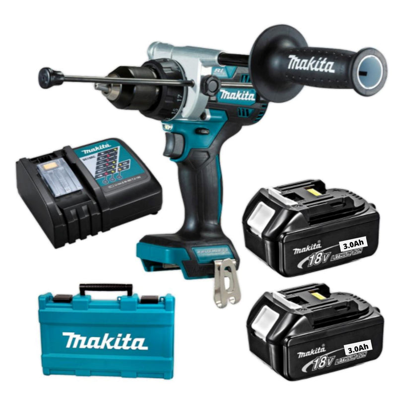 Makita 18V Bl 13mm Cordless Hammer Driver Drill Come With 2 x 3.0Ah Batteries x 1 Chargers | Model : M-DHP486RFE Cordless Hammer Driver Drill MAKITA 