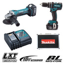 MAKITA 18V CORDLESS COMBO KIT DLX 2160 TX, Includes Cordless Driver Drill, Cordless Angle Grinder and - Aikchinhin
