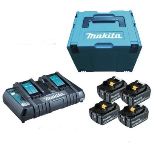 Makita Battery Combo Kit 18V 5.0Ah x 4 + 2P Charger (197627-6) | Model : M*197627-6 Combo Kit MAKITA 