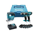 Makita Cordless Combo Kit C/W 5 Pcs 2Ah Battery. 2 Drill 1 Jig Saw | Model : M-CLX304SAJ1 Combo Kit MAKITA 