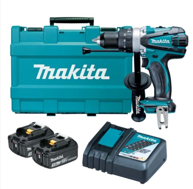 MAKITA DHP458RFE Mobile Heavy Duty Hammer Driver Drill Kit with 18V | Model : M-DHP458RFE (Discontinued) Hammer Driver Drill MAKITA 