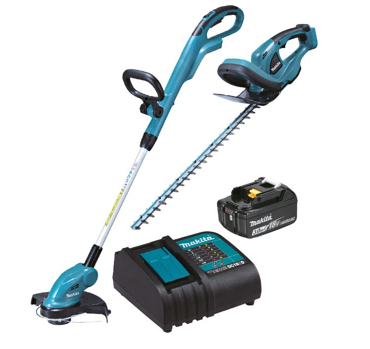 MAKITA DLX2051S 18V Cordless Combo Kit: Hedge Trimmer DUH523Z + String Trimmer DUR181Z + Rapid Charger DC18SD + 3.0Ah Battery BL1830B | Model: M-DLX2051S Cordless Combo Kit MAKITA 