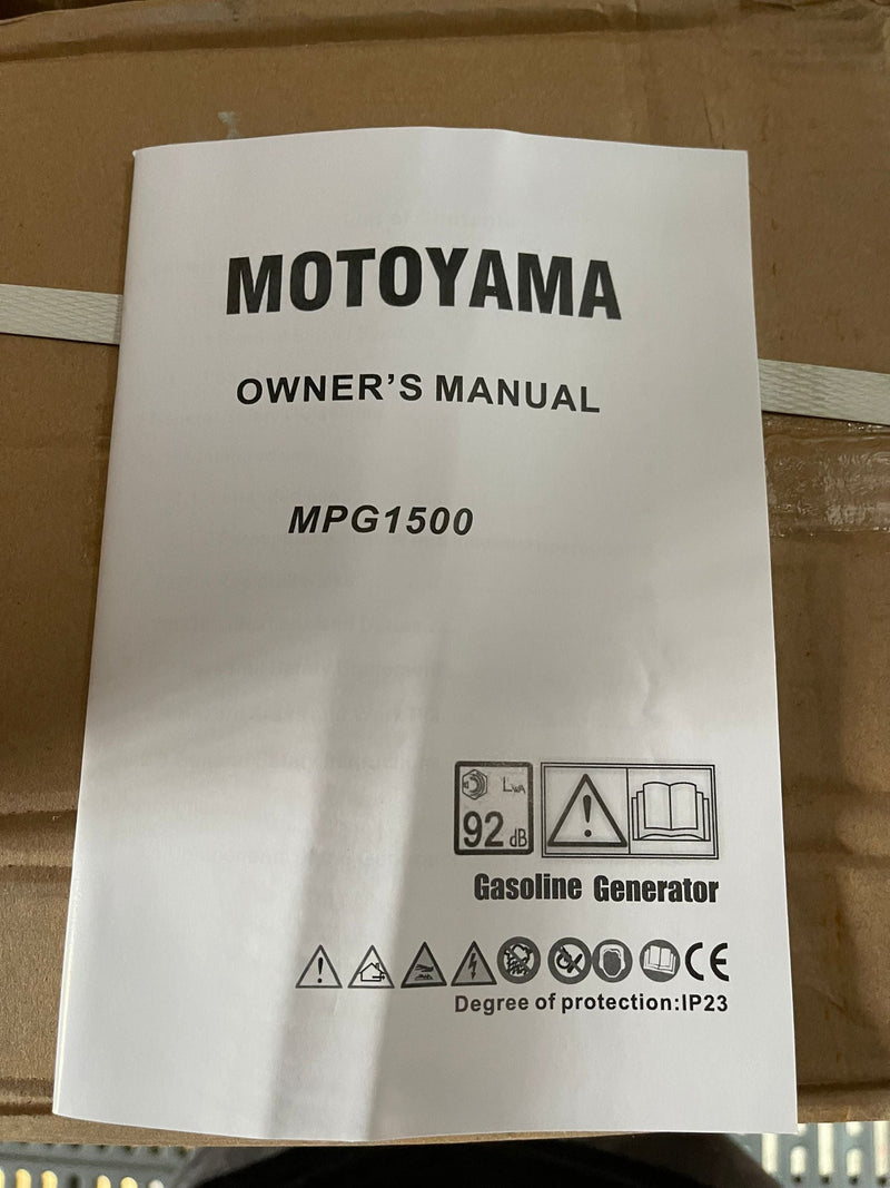 Motoyama 87CC , 4stroke , 1KVA ,220V Gasoline Generator | Model : MPG1500 Gasoline Generator Motoyama 