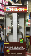 Nelon Handle Lockset for Entrance (Main) Door | Model : LK-NL-H1711 (AB/AC/SN) | Colours : Gold (AB), Silver (SN), Bronze (AC) Handle Lockset Nelon 