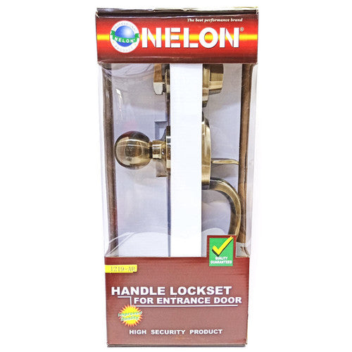 Nelon Handle Lockset Set for Entrance (Main) Door | Model : LK-NL-1219AB Handle Lockset Nelon 