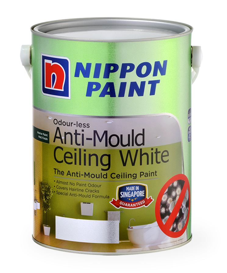 Nippon Odour-Less Anti-Mould Ceiling (White) | 1L and 5L | Model : NIP-OAMCWH Paint Aikchinhin 