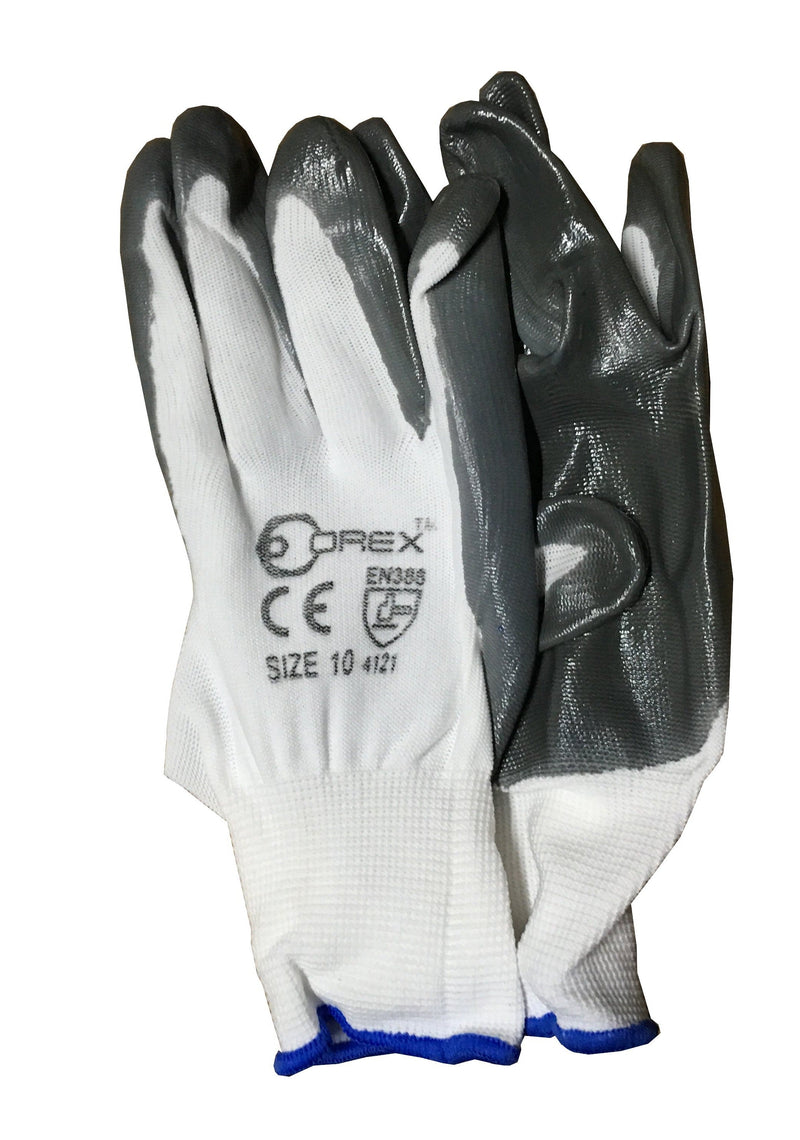 Orex White&Grey Rubber Glove 10" | Model : GLOVE-RB-W10 [EN388 4121] Glove Orex 