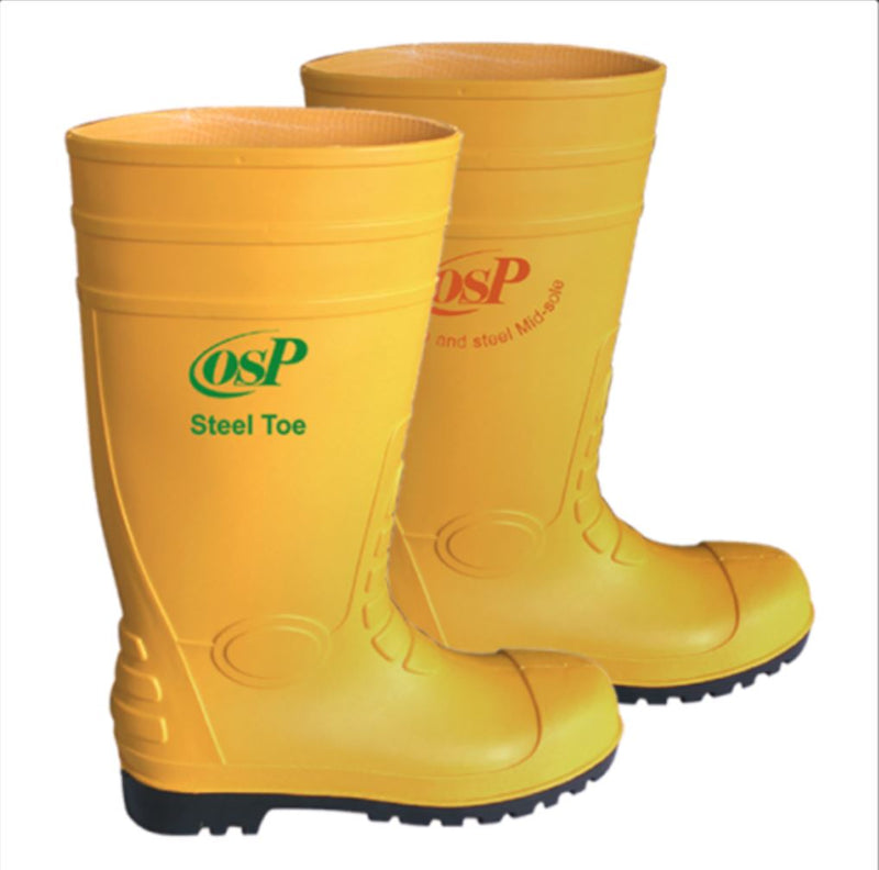 OSP Yellow Boots (with Steel Toe + Bottom Steel Plate) | Sizes : UK 7 - 12 - Aikchinhin