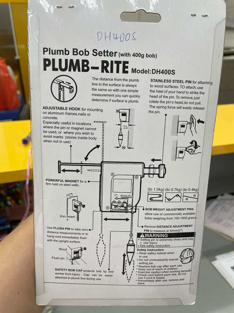 Plumb-rite 300-400g 4.5m | Model : DH400S Plumb Setter Plumb-rite 