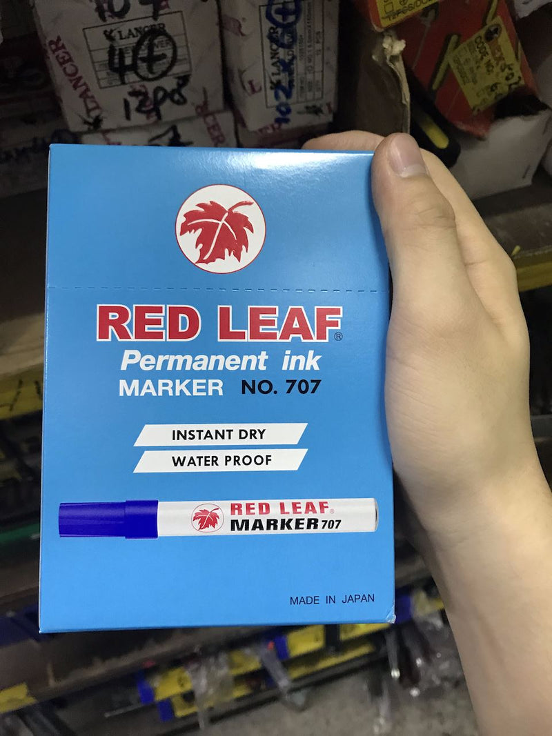 Red Leaf Permanent Marker | Model : 707 | Colours : Black, Blue, Red - Aikchinhin