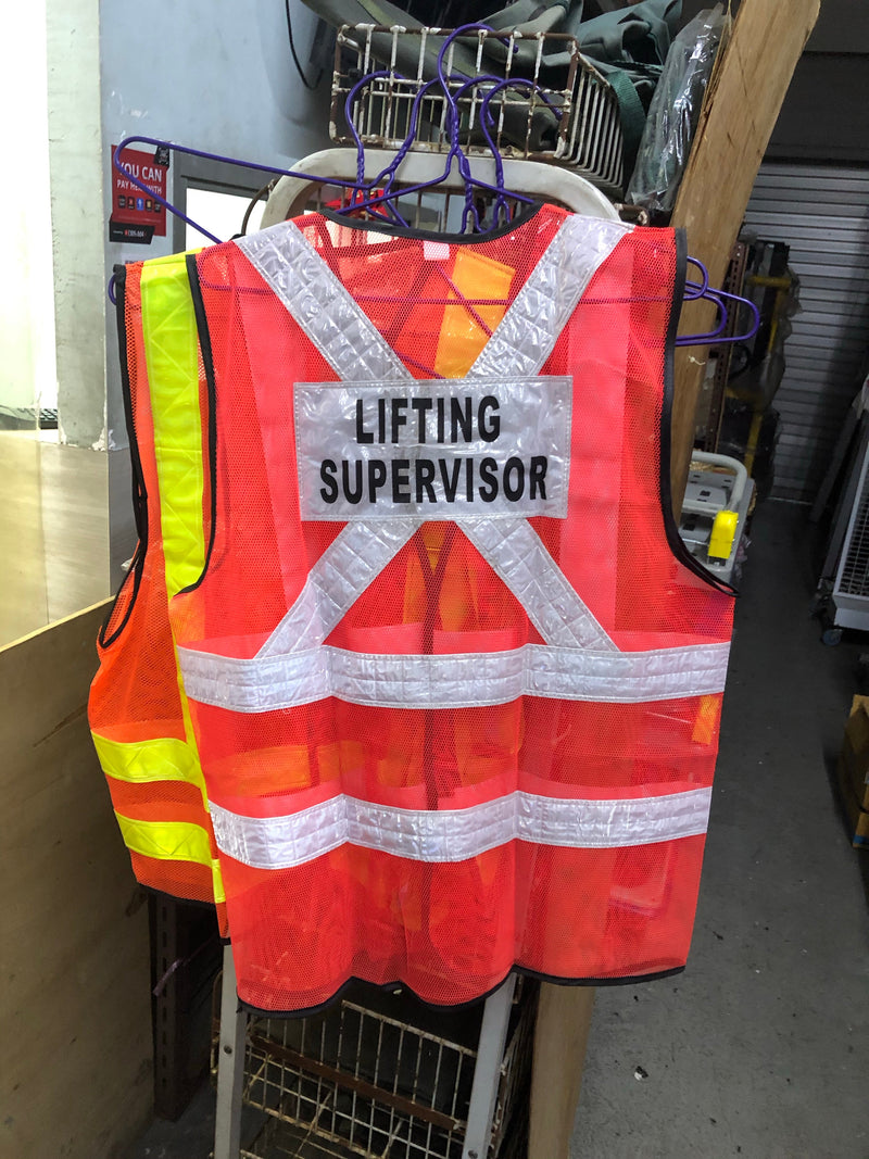 Red Safety Vest with words at back | Wording : Banksman, Fire Watchman, Lifting Supervisor, Rigger/Signal man, Security, Signal man, Traffic Controller - Aikchinhin