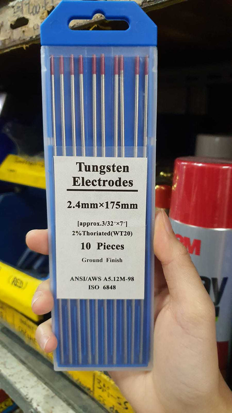 Red TIG Tungsten Electrodes Stainless Steel | Model : TUNGSTEN Tungsten Electrodes Aiko 2.4mm x 7" (TUNGSTEN-247) 