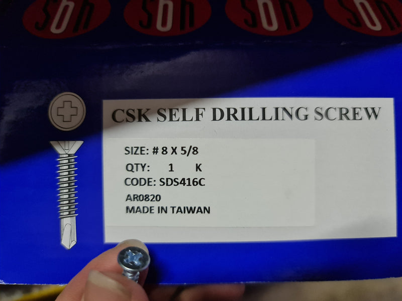 SBH CSK Self Driving Screw 8x5" (1000pc/Box)(12Boxes/Carton) | Model: SDS-SC0805 CSK SDS Aikchinhin 