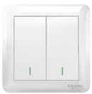 Schneider 10AX 250V 2 Gang 1 Way Switch | Model : A3G32B1A-WE-G2 Control Switch Schneider 
