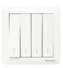 Schneider 10AX 250V 4 Gang 2 Way Switch | Model : A3G34B2A-WE-G2 Control Switch Schneider 