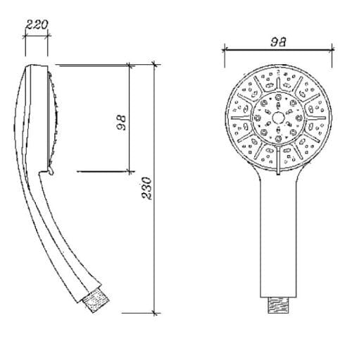 Selleys Classic Shower Head (5 functions) | Model : SEY-S6029-H Shower Head SELLEYS 