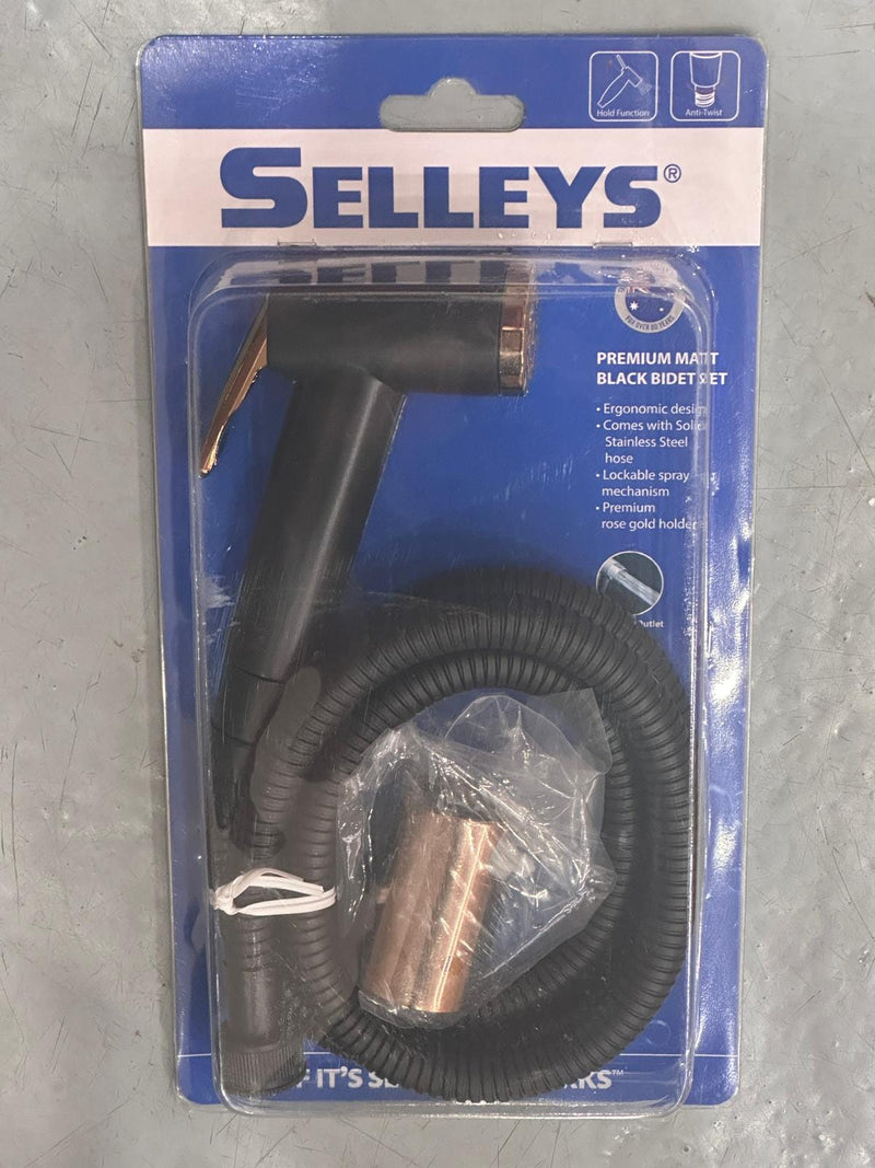 Selleys Premium Matt Black Bidet Spray Set (With Rose Gold Holder) | Model : SEY-S6132-S Bidet Spray SELLEYS 