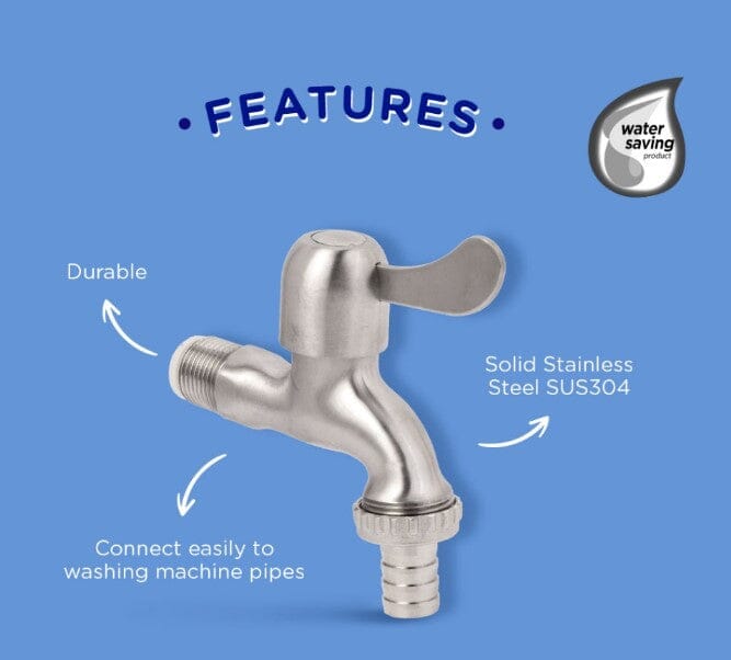 Selleys SUS304 15MM/19MM Bib Tap Lever Nozzle | Model : SEY-S60801 Water Tap SELLEYS 