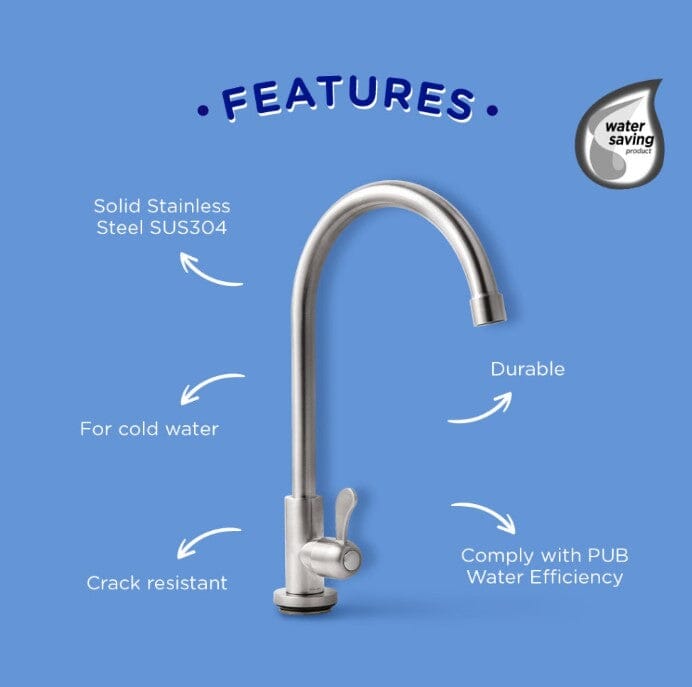 Selleys SUS304 Kitchen Sink Tap (U Shape) | Model : SEY-S60201 Aikchinhin 