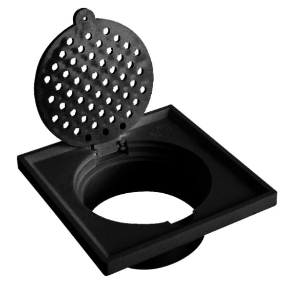 Showy 2571-009 6"x6" plastic grating With edge & Spigot - black | Model : SHOWY-2571-009 Toilet Drain Cover Showy 