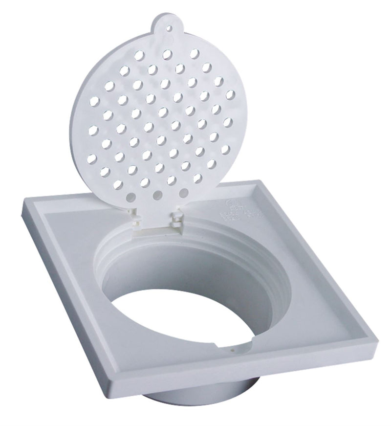 Showy 6" x 6" Plastic Grating (Toilet Drain Cover) with Edge and Spigot | Model : SHOWY-2571-004 - Aikchinhin