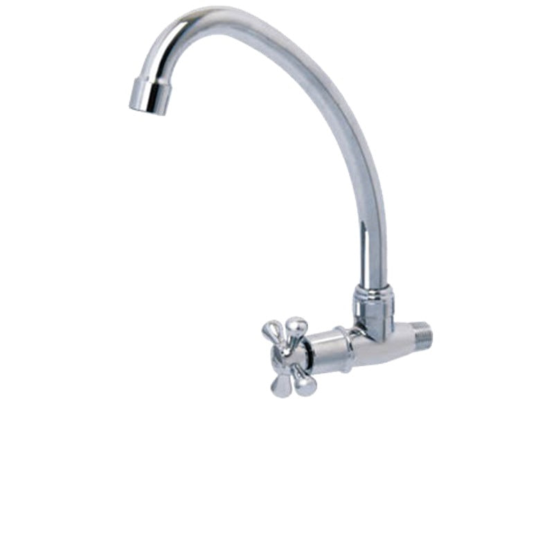Showy Cross Q-turn "J" Spout Wall Sink Tap 2655nwc | Model : SHOWY-2655NWC Tap Showy 