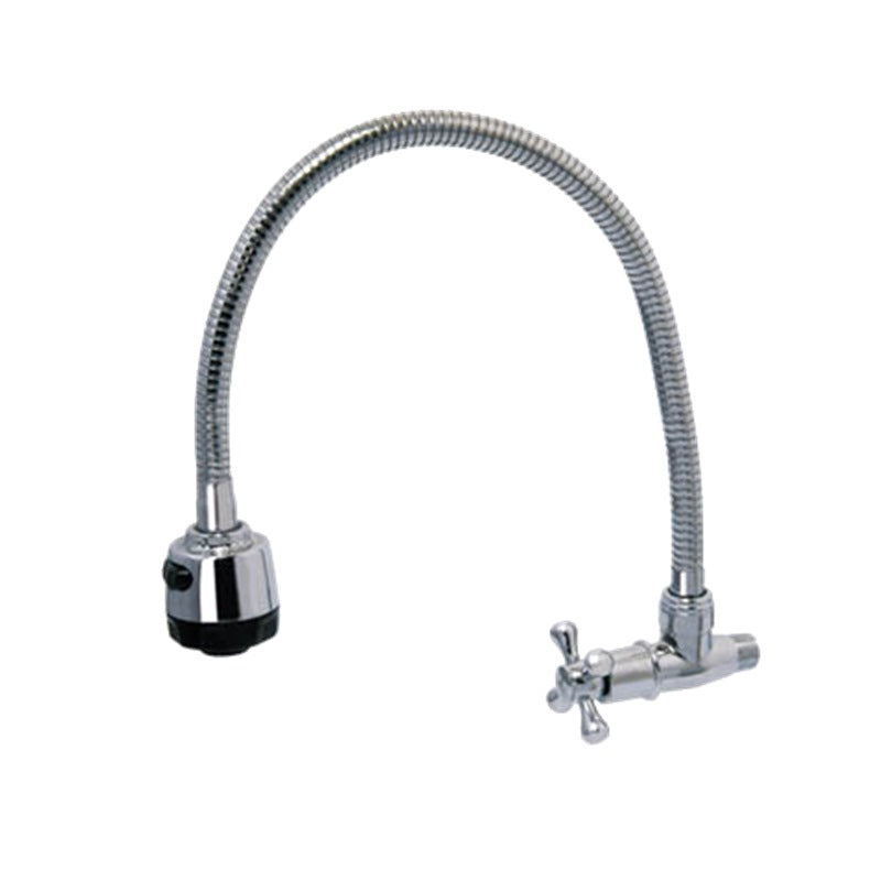 Showy Cross Q-turn Wall Sink Tap C/w 50cm Flex Spout 2655nwc-f50 | Model : SHOWY-2655NWC-F50 Tap Showy 