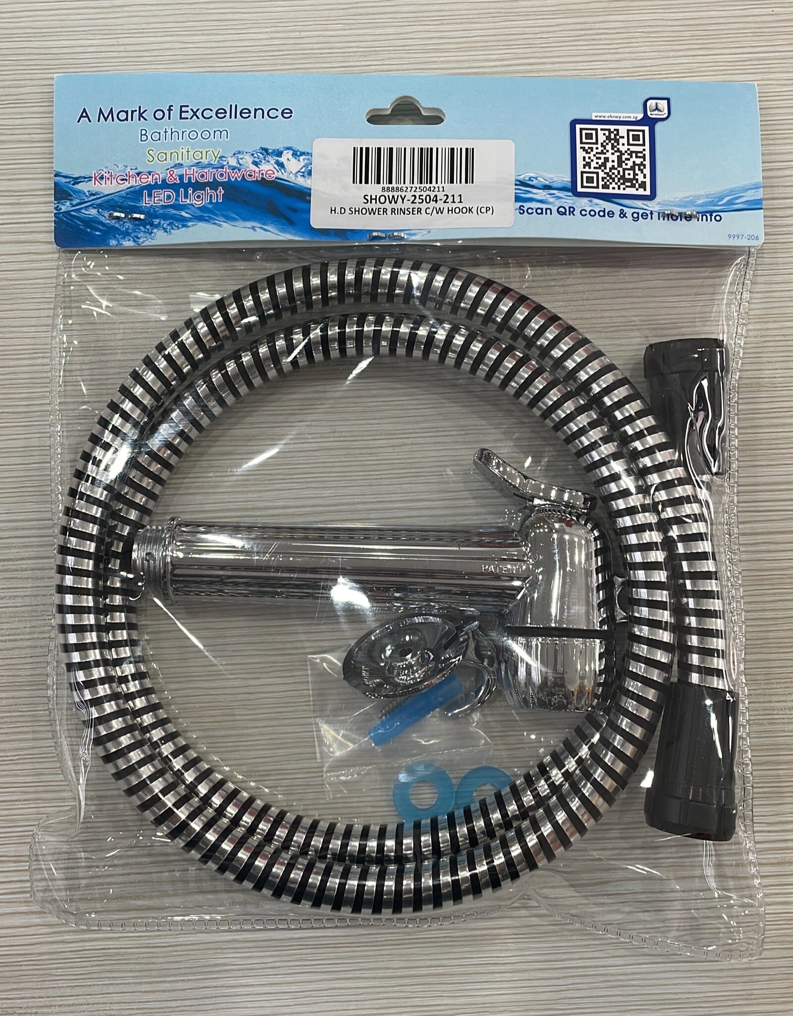 Showy Heavy Duty Shower Rinser Comes With Hook (Chrome) #2504OF-CP | M
