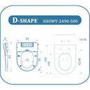 Showy Non-electric Bidet Toilet Seat 2490 - D Shape | Model : SHOWY-2490 Bidet Toilet Seat Showy 
