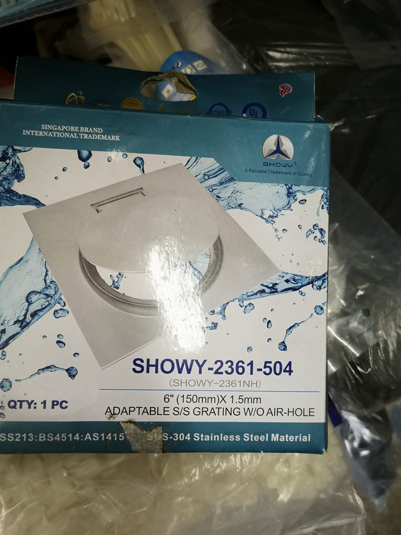 Showy Ss Square Grating 6"X6" (Without Air Hole)