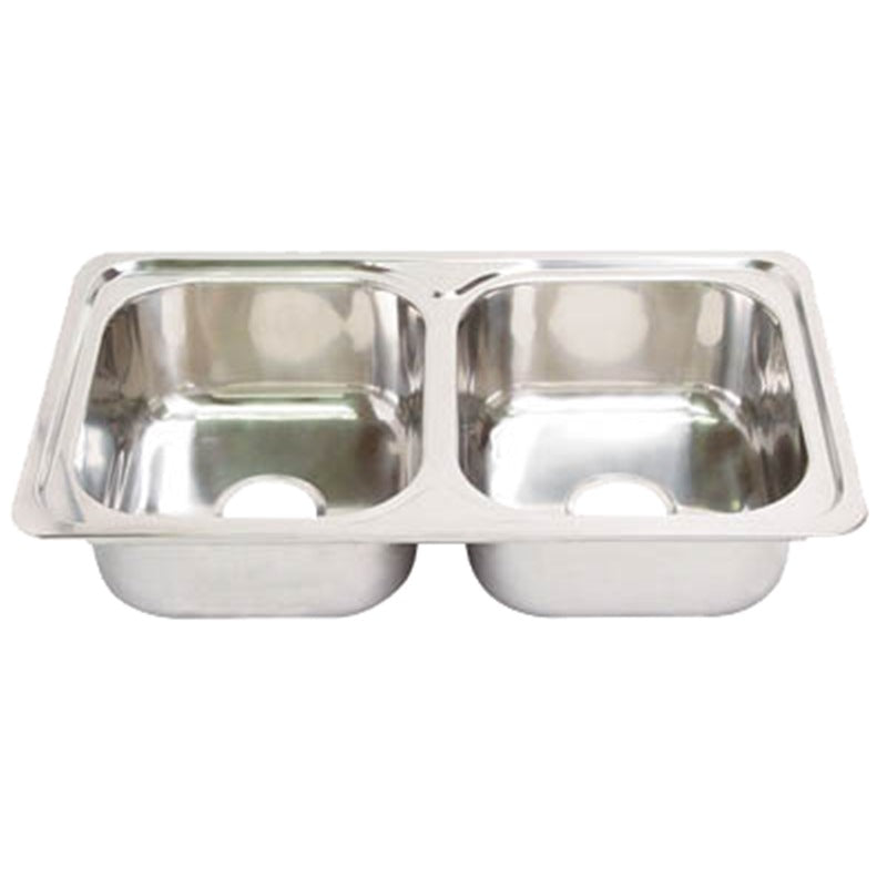 Showy Stainless Steel Equal Double Bowl Sink 850x500x185mm-2946 | Model : SHOWY-2946 Double Bowl Sink Showy 