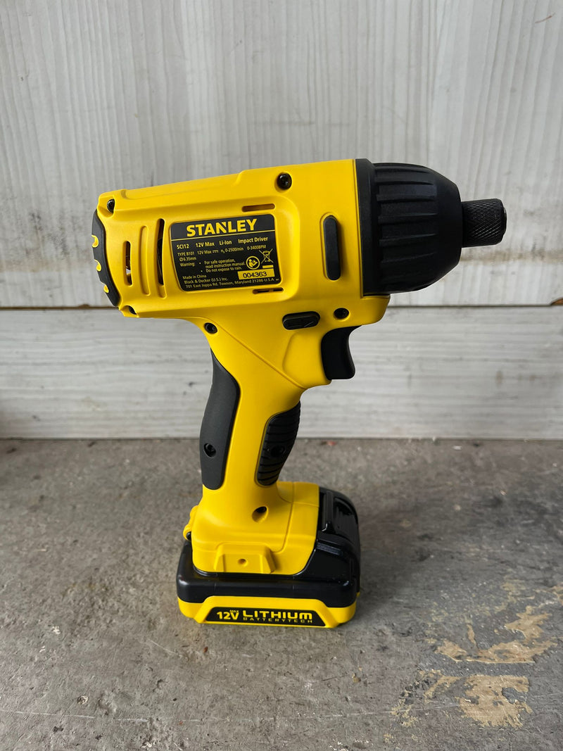 Stanley 12V Hammer Drill & Impact Drill Combo Kit Come with 2 batteries , 1 Charger & 1 Flight Case | Model : SCHI121S2FK-B1 Power Tool Combo Sets Stanley 