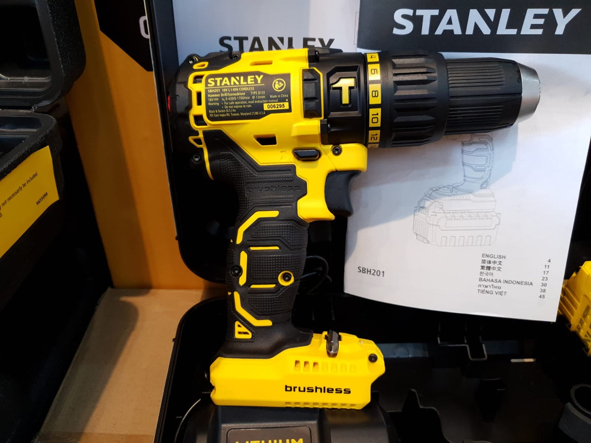 Stanley 18V 2.0Ah Brushless Hammer Drill Model SBH201D2K B1