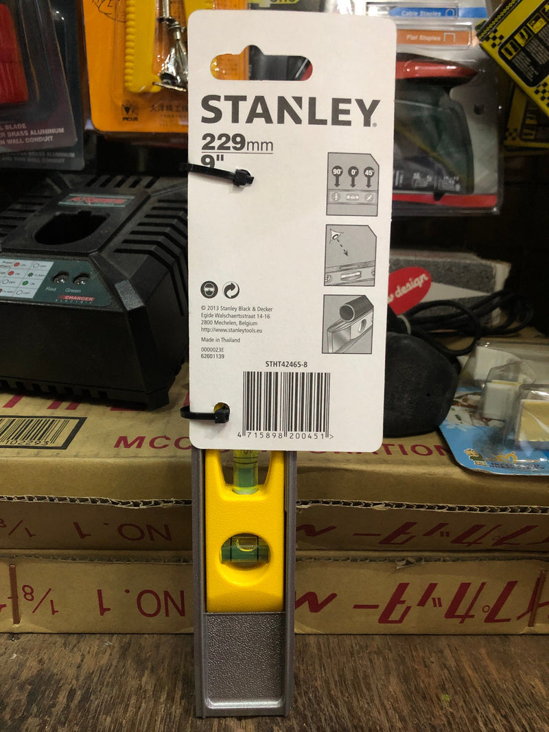Stanley 229mm (9") Magnetic Cast Aluminium Torpedo Level | Model : STY42465 (STHT42465-8) Level Stanley 