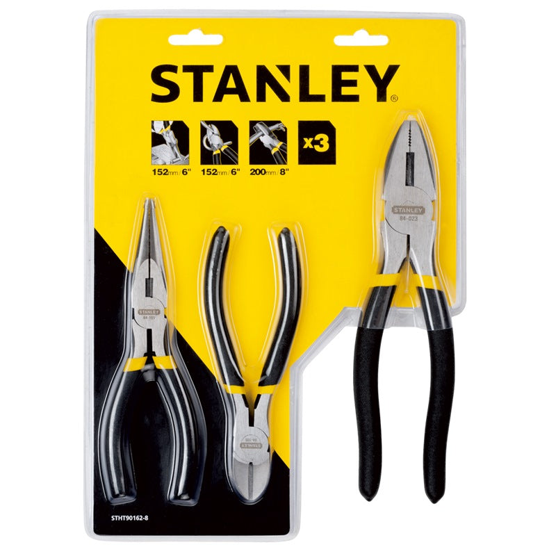 Stanley 3 Pcs Basic Plier Set | Model : STHT90162-8 Basic Plier Set Stanley 