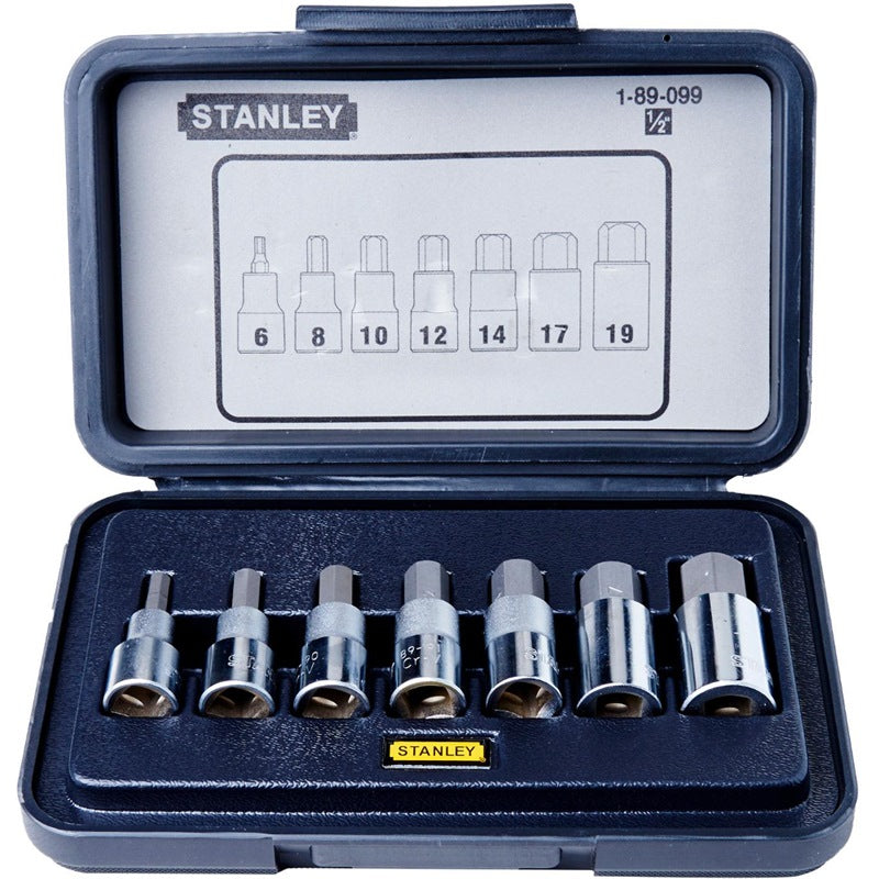 Stanley 7pc 1/2" Dr Hex Bit Socket Set | Model : 89-099-1 Hex Bit Socket Set Stanley 