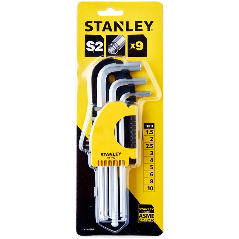 Stanley 9pcs Long Ball End Hexa Key Metric [1.5~10mm] | Model : STMT94162 (Obsoleted) Hexa Key Stanley 
