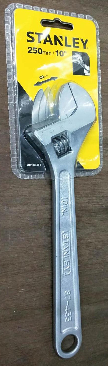 Stanley Adjustable Wrench | Sizes : 6" (87431), 8" (87432), 10" (87433), 12" (87434) Adjustable Wrench Stanley 10" (87433) 