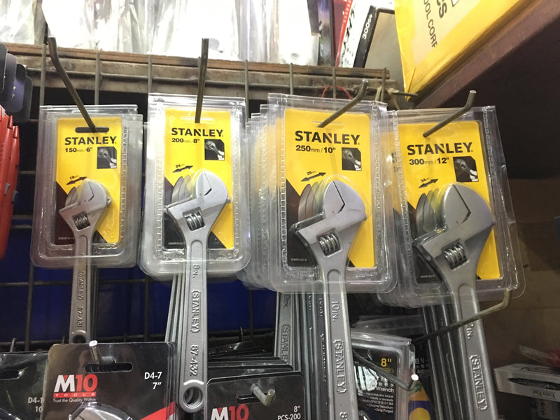 Stanley Adjustable Wrench | Sizes : 6" (87431), 8" (87432), 10" (87433), 12" (87434) Adjustable Wrench Stanley 