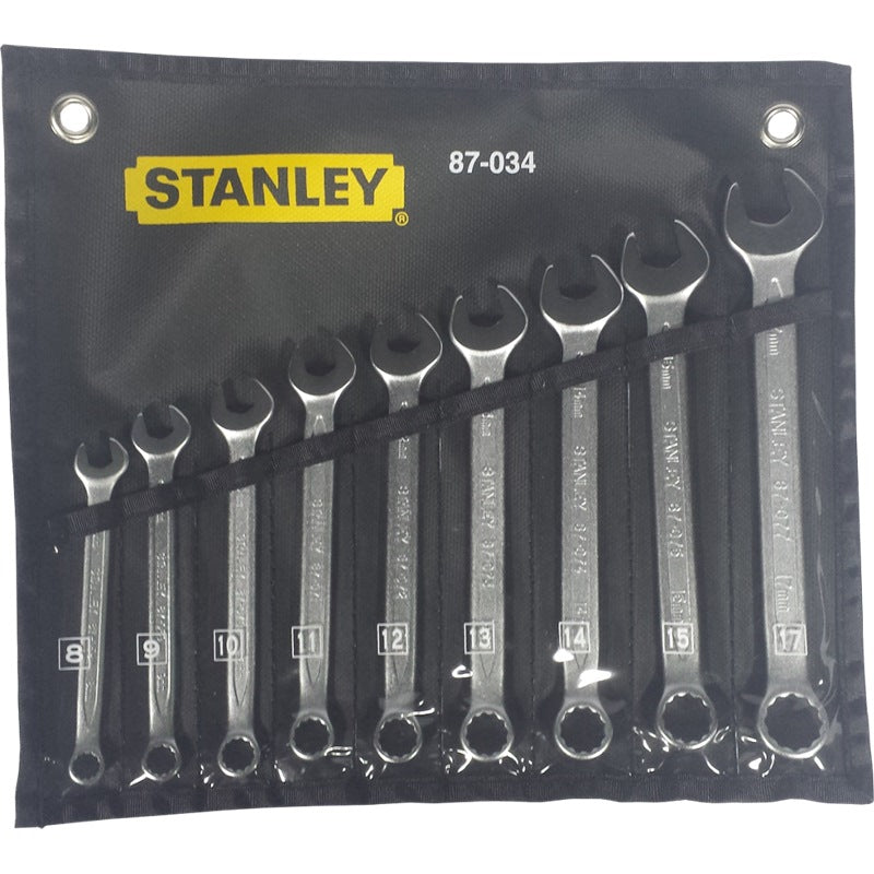 Stanley Combination Wrench Set Sl 9pc Metric 8-17mm | Model : 87-034-1 Combination Wrench Set Stanley 