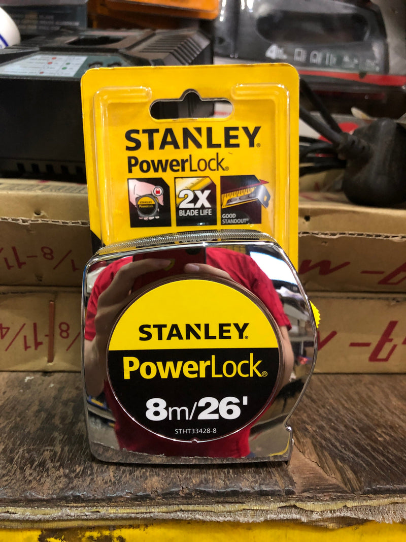 Stanley Powerlock Tape 8m (26ft) x 25mm | Model : STY33428 (STHT33428-8) Measuring Tape Stanley 