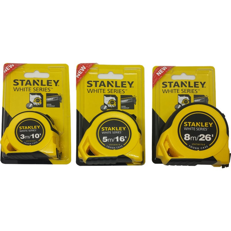 Stanley White Series Tough Case Bi-material Measuring Tape | Model : STHT30167-8 Measuring Tape Stanley 
