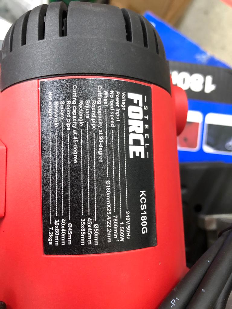 Steel Force 7" 1500W Fibre Chop Saw (Cutting Machine) Model KCS180