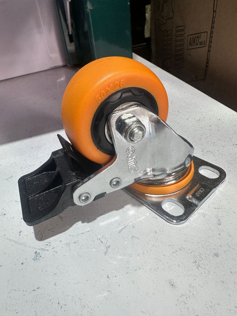 Supo Orange Wheel 2" - 8"| Model : C- | Type : Swivel , Brake or Rigid Aikchinhin 2" Brake (52kg) 
