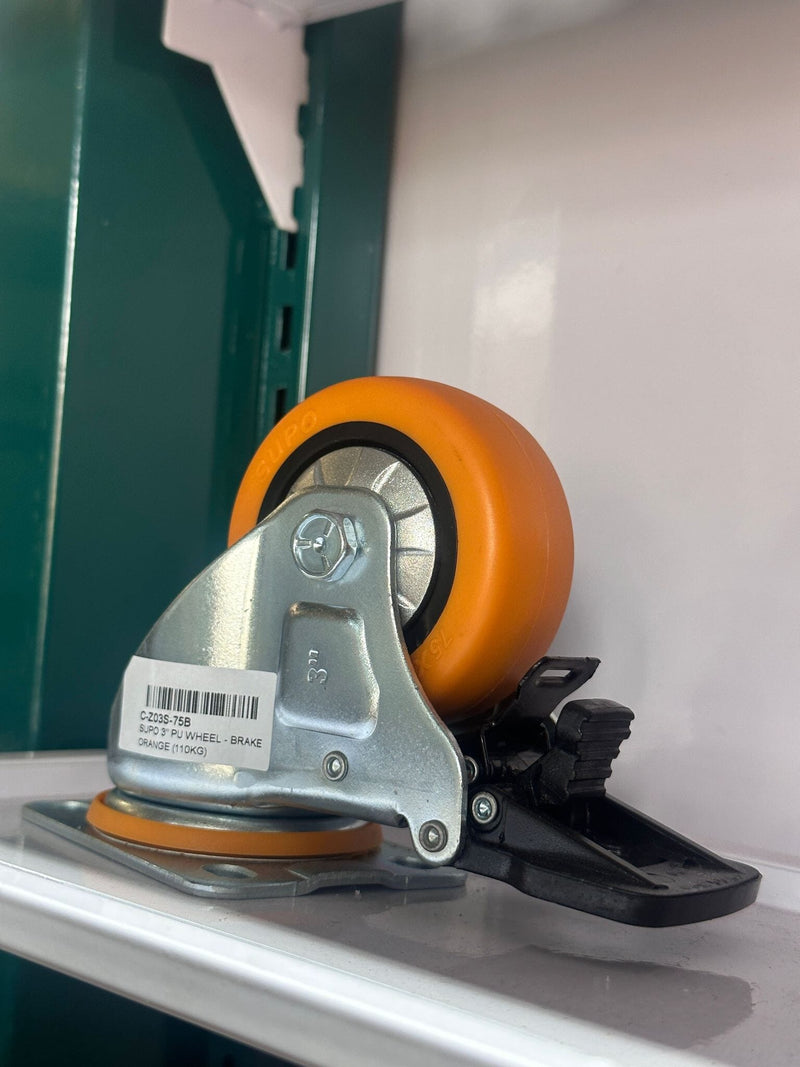 Supo Orange Wheel 2" - 8"| Model : C- | Type : Swivel , Brake or Rigid Aikchinhin 3" Brake (110kg) 
