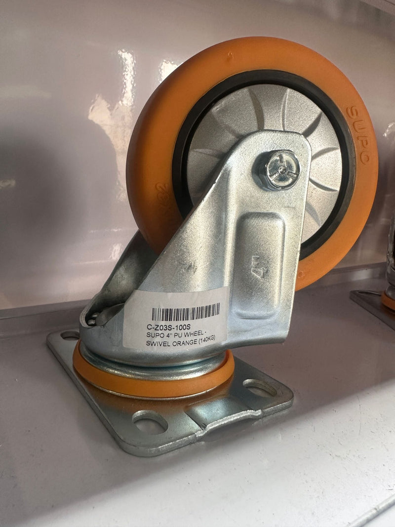 Supo Orange Wheel 2" - 8"| Model : C- | Type : Swivel , Brake or Rigid Aikchinhin 4" Swivel (140kg) 
