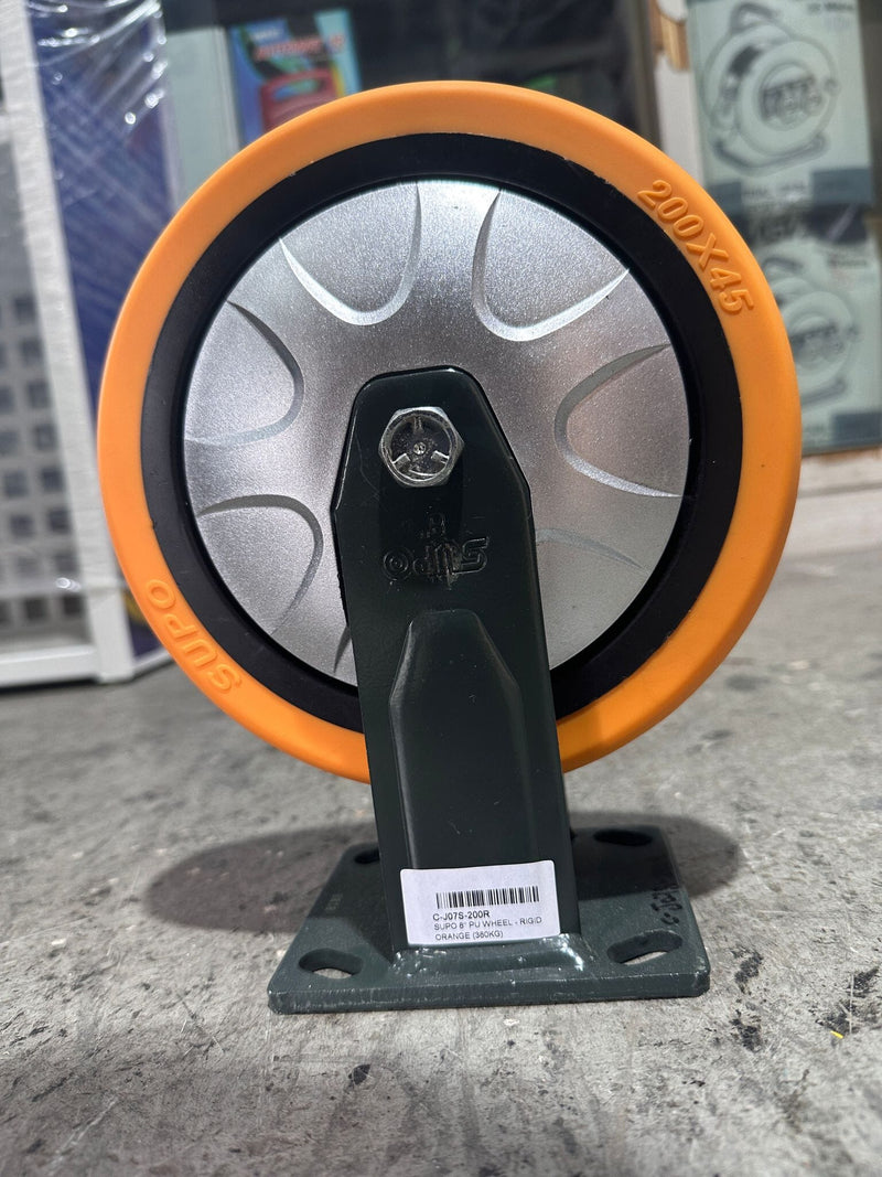 Supo Orange Wheel 2" - 8"| Model : C- | Type : Swivel , Brake or Rigid Wheels Supo 8" Rigid PU (380kg) 